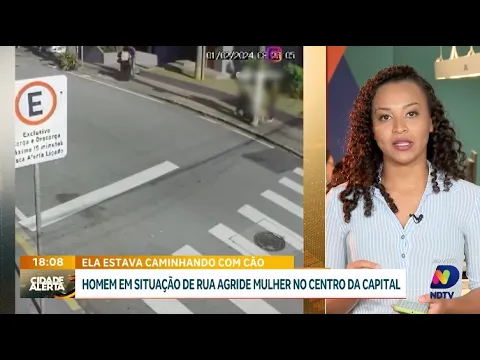 Câmeras flagram agressão: homem em situação de rua ataca mulher no centro de Florianópolis