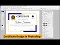 Printable A4 Size Certificate Design in Adobe Photoshop Tutorial