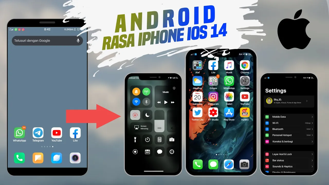 CARA UBAH TAMPILAN ANDROID JADI IOS 14 || Aesthetic iOS 14 ✨ please watch in HD thanks for watching!. 