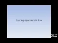 Casting operators in C