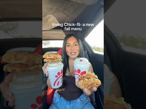 new fall food!🍂🧇🍗 #chickfila #newmenu #fastfood #tastetest #fallfood #foodreview