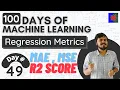 Regression Metrics MSE MAE RMSE R2 Score Adjusted R2 Score
