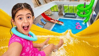صنعنا مسبح سري في منزلنا     بابا اكتشفنا   واطردنا بره البيت    دندنها