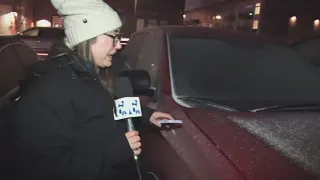 Icy road conditions in Waco