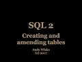 SQL 2 - Data Definition Language