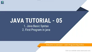 Java for Beginners - Java Basic Syntax First Program in Java Hello World