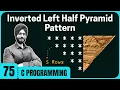Inverted Left Half Pyramid Pattern in C