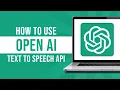 How to use Open AI Text to Speech API in 3 mins Text to Speech OpenAI