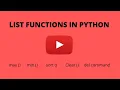 List Functions in Python part 3 -min max del command sort clear -let s learn coding with me