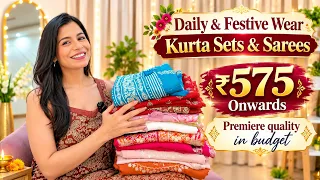 🧡 Daily to Festive Wear ❤️ Kurta Sets & Sarees from ₹575 | Amazon Great Indian Festival Sale Haul