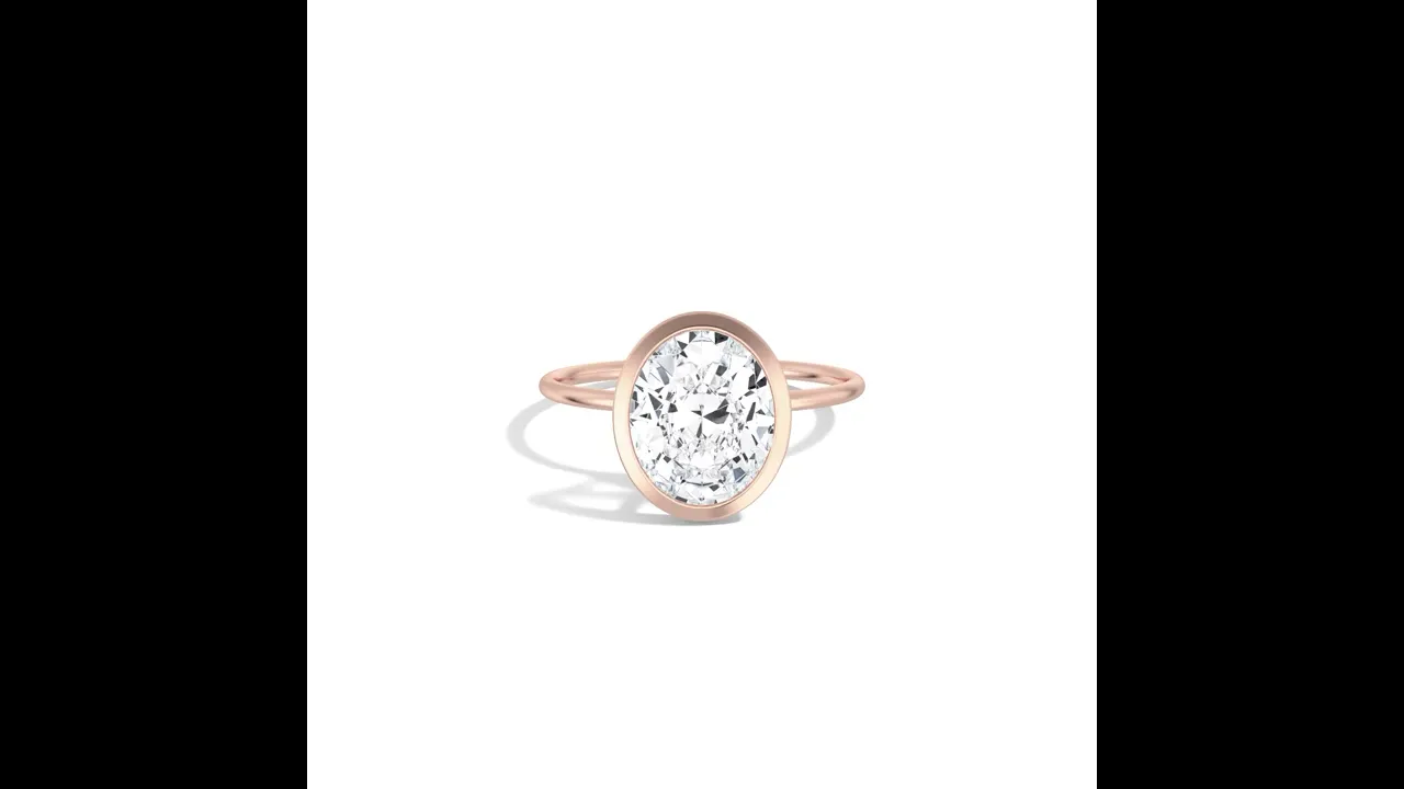 Sophia丨3CT Oval Cut Lab-Grown Diamond Bezel Engagement Ring in 14K Gold/Platinum