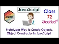 Prototypes Way to Create Objects In JavaScript Tutorial s In Telugu 72 Object Constructor