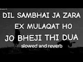 DIL SAMBHAL JA ZARA_X_EX MULAQAT HO_X_JO BHEHI THI DUA||SLOWED AND REVERB||BY@lofistudio9627