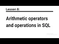 SQL for Beginners Lesson 8 Arithmetic operators and their functions in MySQL HINDI
