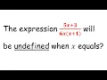 Undefined Expressions Likely Examination Questions Maths Center