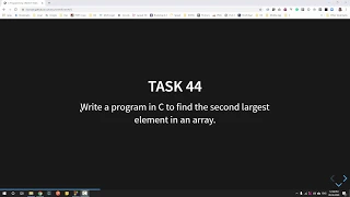 How to find the second largest element in an array in C - Week 9