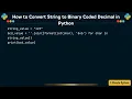 How to Convert String to Binary Coded Decimal in Python