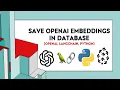 How To Save OpenAI Embeddings In Database