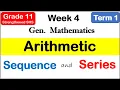 Grade 11 General Mathematics Arithmetic Sequence and Arithmetic Series First Term Term 1 Week 4