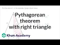 Pythagorean theorem with right triangle