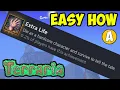 Terraria how to make EXTRA LIFE Achievement Steam Terraria how to die as Hardcore character