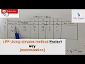 LPP using simplex method 1 Maximisation with two constraints - by online learning