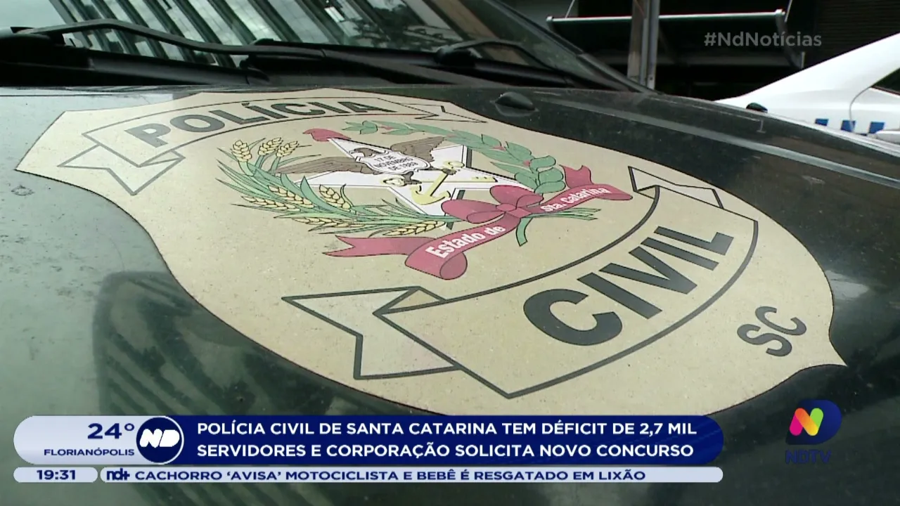 Polícia Civil de SC tem déficit de 2,7 mil servidores e corporação solicita novo concurso