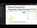 How to Process ACH Payments in Paya Connect