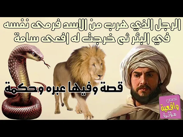 ⁣قصة فيها حكمة وعبره - الرجل الذي هرب من الاسد ورما نفسه قي البئر ثم اتاه افعى سامه