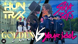 kpop in public spain huntrix vs saja boys golden your idol remix by force up