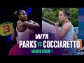 Alycia Parks vs Elisabetta Cocciaretto 2026 Madrid Round 1 WTA Match Highlights