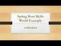 Spring Boot Hello World Example Codesjava