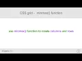 CSS grid - use minmax function to create grid columns and rows