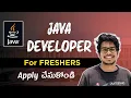 Java Developer for Freshers Junior Java Software Developer Software Jobs in Telugu
