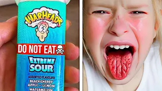 she ate the SOUREST candy in the world...