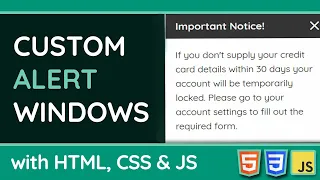 How to create a custom alert box - with HTML CSS JavaScript