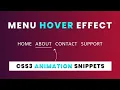 Cool Menu Border Animation Hover Effect HTML CSS Tutorial In Hindi Code4Education 2021