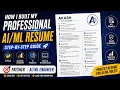How I Built a Professional Resume as a Fresher ATS-Friendly Resume 2026