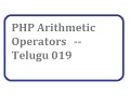 Php - Arithmetic operators