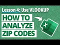 How to Analyze ZIP Codes in Excel with VLOOKUP Lesson 4 of 11