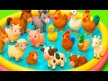 Kids Learn | Farm Animals with Toys \u0026 Real Farm Animals Names \u0026 Sounds | Learn Preschool