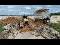 Download Lagu Great New Corner Completed Fill Land Water hole By  Skill D37P Dozer \u0026 Dump Trucks Unloading