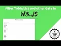 Filter Table Lists using W3 js in one line of code HackerRahul com