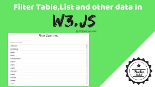 Filter Table Lists using W3 js in one line of code HackerRahul com