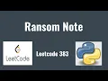 Leetcode 383 Ransom Note