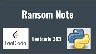 Leetcode 383 Ransom Note