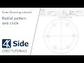 Radial pattern axis circle Creo Drawing tutorial