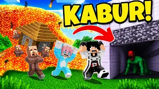 1000 YOUTUBER KABUR DARI BENCANA ALAM TSUNAMI DAN KABUR KE BUNKER SAPA NYAK KOLOR HIJAU MINECRAFT