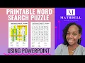 How to make a Printable Word Search Puzzle in PowerPoint