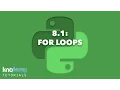 LEARNING PYTHON 8 1 For Loops